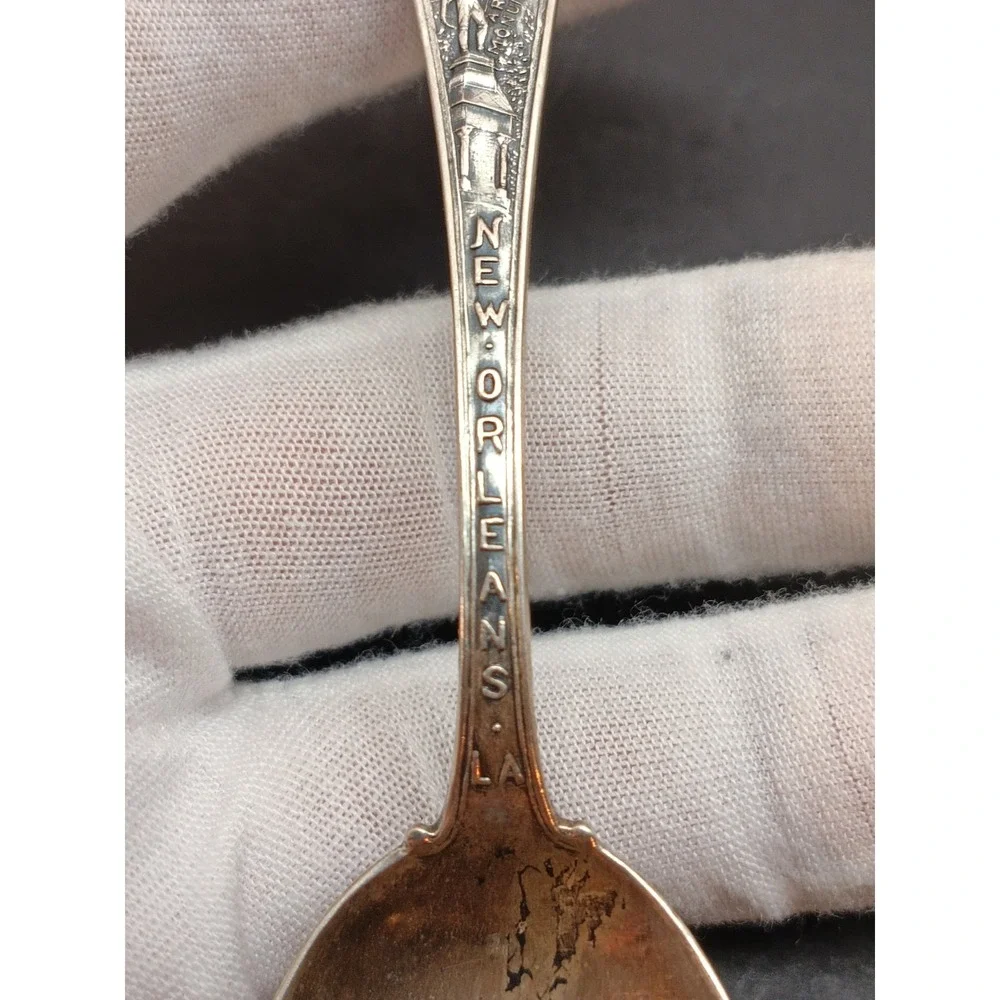 Monogrammed New Orleans LA, Sterling Silver Souvenir Spoon Ordinate 16 Grams